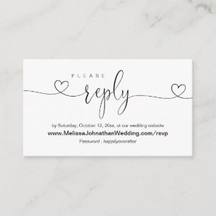 Carte D'accompagnement Site Web de Mariage en Ligne RSVP, calligraphie mo