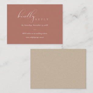 Carte D'accompagnement Site Web de Mariage en Ligne RSVP Script Terracott