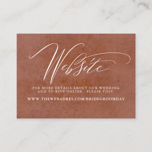 Carte D'accompagnement Site Web de Mariage Fleurs Bohèmes Exotiques Terra (Devant)