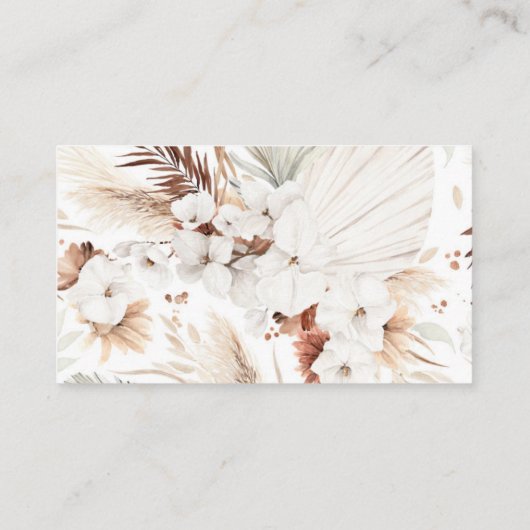 Carte D'accompagnement Site Web de Mariage Fleurs de Terracotta et Blanch (Dos)