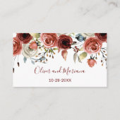 Carte D'accompagnement Site Web de Mariage Floral d'Automne (Dos)