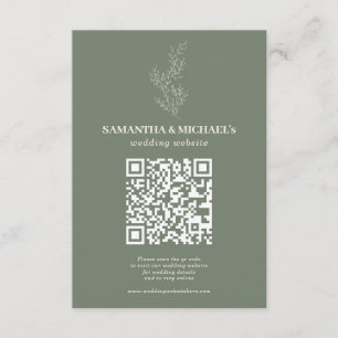 Carte D'accompagnement Site Web De Mariage Floral Ivy Crème De Sage Qr