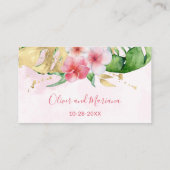 Carte D'accompagnement Site Web de Mariage Floral Tropical (Dos)