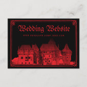 Carte D'accompagnement Site Web de Mariage Gothique Château Bordure Noir (Devant)