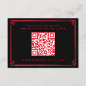 Carte D'accompagnement Site Web de Mariage Gothique Château Bordure Noir (Dos)