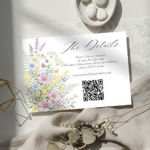 Carte D'accompagnement Site Web de Mariage Jardin Floral Fleur des Champs
