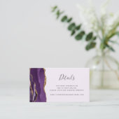 Carte D'accompagnement Site Web de Mariage Lavande Agate Or Pourpre Budge (Debout devant)