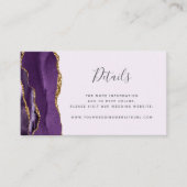 Carte D'accompagnement Site Web de Mariage Lavande Agate Or Pourpre Budge (Devant)