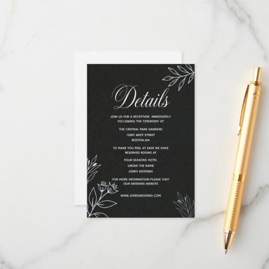 Carte D'accompagnement site web de mariage minimal simple classique (Devant/Arrière en situation)