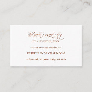 Carte D'accompagnement Site Web de Mariage Minimaliste en Ligne avec RSVP