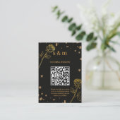 Carte D'accompagnement Site Web de Mariage Moderne avec Code QR et Feuill (Debout devant)