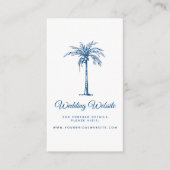 Carte D'accompagnement Site Web de Mariage Moderne Classique Blue Palm Be (Devant)