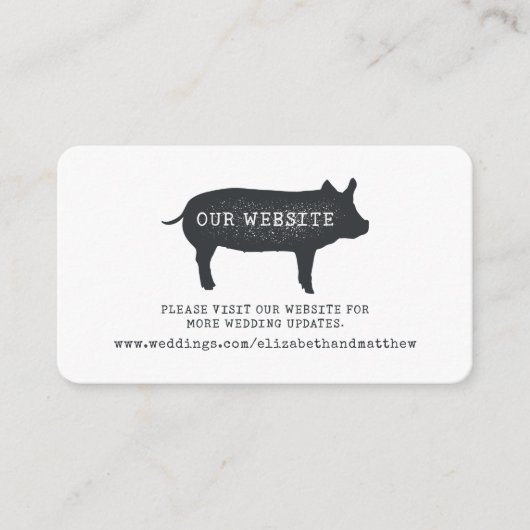 Carte D'accompagnement Site Web de Mariage Moderne Rustique de Ferme de C (Devant)