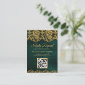 Carte D'accompagnement Site Web de Mariage QR Code Ruban de Feuille de Me (Debout devant)