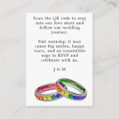Carte D'accompagnement 🌈 Site Web de Mariage QR Drôle Entrelacé dans la (Dos)