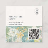 Carte D'accompagnement Site Web de Mariage QR Monogramme Chic (Devant)