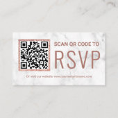 Carte D'accompagnement Site Web de Mariage Réponse QR Code Rose Dorée Mar (Devant)