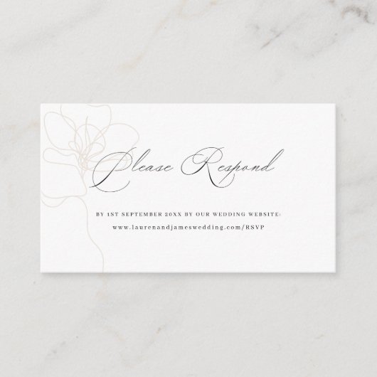 Carte D'accompagnement Site Web de Mariage Rose illustré RSVP (Devant)