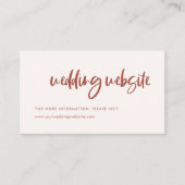 Carte D'accompagnement Site Web de mariage rose neige élégant moderne (Devant)