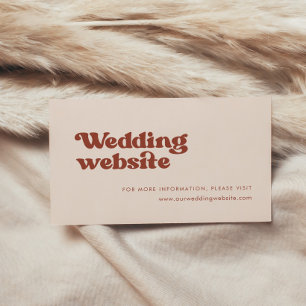 Carte D'accompagnement Site Web de mariage rose pêche rétro élégant