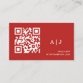 Carte D'accompagnement Site Web de Mariage Rouge et Rose Clair (Dos)