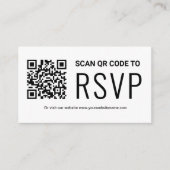 Carte D'accompagnement Site Web de Mariage RSVP Code QR en Ligne (Devant)