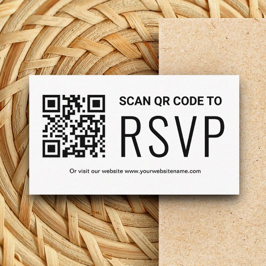 Carte D'accompagnement Site Web de Mariage RSVP Code QR en Ligne