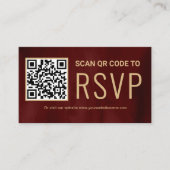 Carte D'accompagnement Site Web de Mariage RSVP Code QR Or Marron en Lign (Devant)