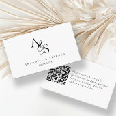 Carte D'accompagnement Site Web de Mariage, RSVP, QR-Code, Élégant, Monog
