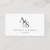 Carte D'accompagnement Site Web de Mariage, RSVP, QR-Code, Élégant, Monog (Devant)