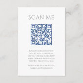 Carte D'accompagnement Site web de mariage Scan code QR monogramme bleu b (Dos)