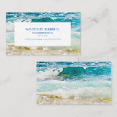 Carte D'accompagnement site web de mariage sur une plage tropicale (Devant / Derrière)