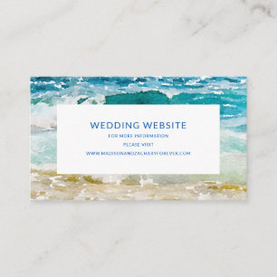 Carte D'accompagnement site web de mariage sur une plage tropicale