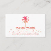 Carte D'accompagnement Site Web de mariage tropical Sunset Palm Tree Beac (Devant)