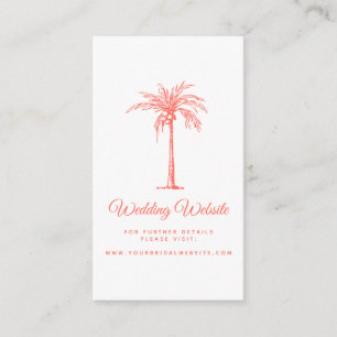 Carte D'accompagnement Site Web de Mariage Tropical sur la Plage au Palmi