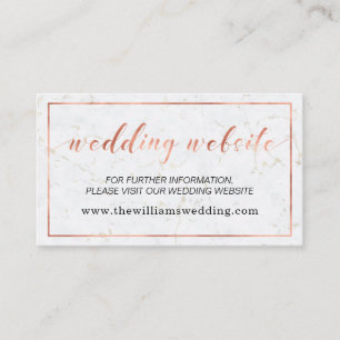 Carte D'accompagnement Site Web de Mariage Typographie Marbre & Cuivre
