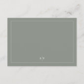 Carte D'accompagnement Site Web de Mariage Vert Sauge Traditionnel (Dos)