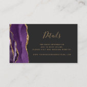 Carte D'accompagnement Site Web de Mariage Violet Agate Doré Budget Sombr (Devant)