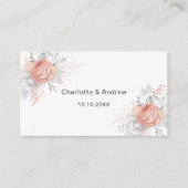 Carte D'accompagnement Site web de réponse du mariage de rose blanc code  (Devant)