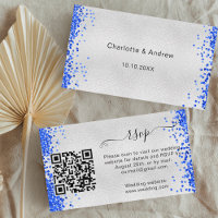 Site web de réponse mariage bleu argenté code QR R