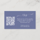 Carte D'accompagnement Site web de réponse mariage bleu QR code RSVP (Dos)