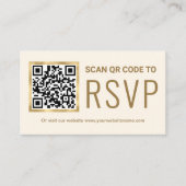Carte D'accompagnement Site Web de Réponse Mariage Code QR Feuille D'Or C (Devant)