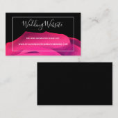 Carte D'accompagnement Site Web du Mariage Abstrait en rose noir (Devant / Derrière)