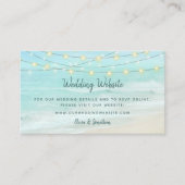 Carte D'accompagnement Site Web du Mariage Beach Ocean String Lights (Devant)