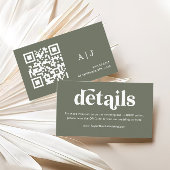 Carte D'accompagnement Site Web du Mariage Boho Retro Sage Green