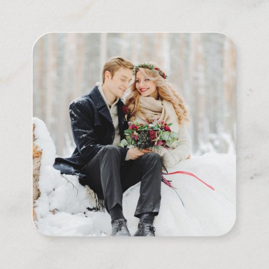 Carte D'accompagnement Site web du mariage | Code QR Réponse minimale par (Dos)