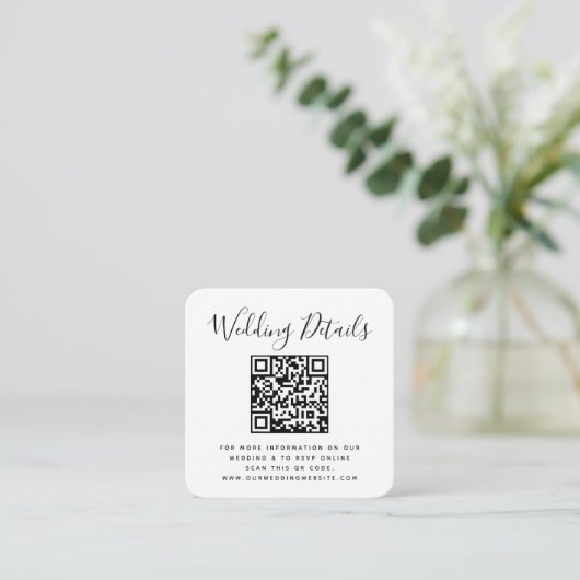 Carte D'accompagnement Site web du mariage | Code QR Réponse minimale par (Debout devant)