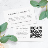 Carte D'accompagnement Site Web du Mariage | Code QR RSVP Élégant Chic