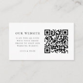 Carte D'accompagnement Site Web du Mariage | Code QR RSVP Élégant Chic (Dos)