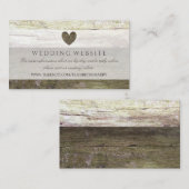 Carte D'accompagnement Site Web du Mariage Country Wood Heart (Devant / Derrière)